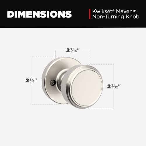 Image of Kwikset Maven Dummy Door Knob for Closet and French Doors, Satin Nickel