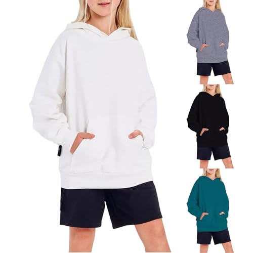 Teen Girls Oversized Sweatshirt Casual Basic Solid Color Hoodies with Pocket Kids Boys Fall Winter Warm Comfy Trendy Clothes4