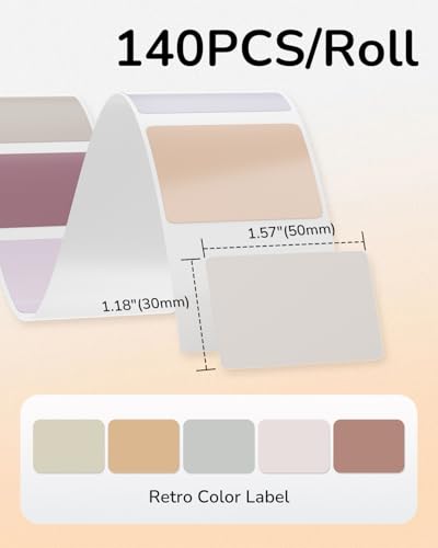 Image of Phomemo Thermal Labels - 1.57 inch x 1.18 inch (40x30mm) 5 Colors Label Stickers for M110 /M100 /M220 /M250 Label Printers, Self-Adhesive Thermal Paper for Candle, Baking, Logo, Gift,230pcs /Roll