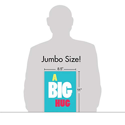 Nobleworks - 1 Large Blank Greeting Card (8.5 X 11 Inch) - All Occasion Notecard With Envelope, Big Bold Letters - Big Hug J9652 #TOP5