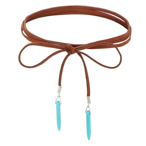 fxmimior-Bohemian-Long-Choker-with-Turquoise-Pendant-Sexy-Rock-Handmade-Vintage-Necklace-Women-Accessories-brown