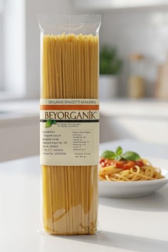 Organik Spagetti Makarna, Aflatoksin ve Pestisit Analizli, Durum Buğday Unu, 500 g