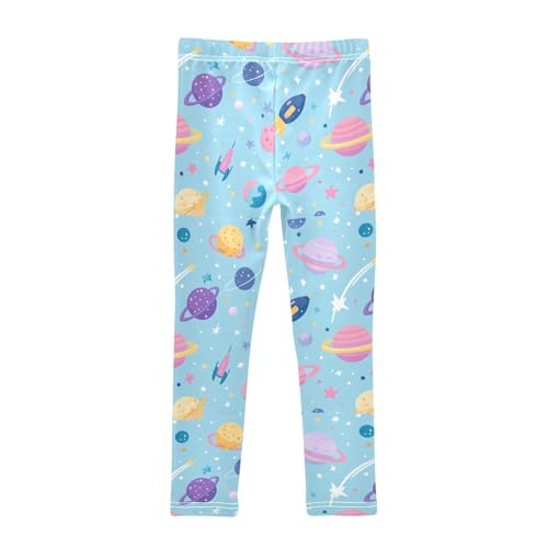 Boccsty Light Blue Purple Planet Girls Leggings Kids Yoga Pants Dance Active Tights 4T2