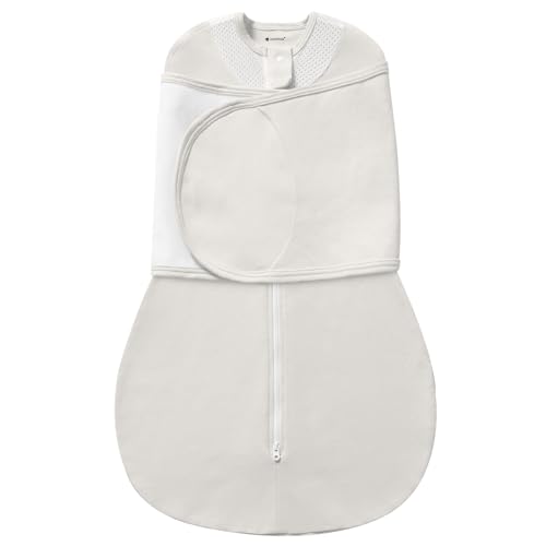 Image of usbettas Swaddles for Newborns, Safe Sleep Swaddle Sack with Mesh Design, Breathable 100% Cotton Sleepsack New-Parent-Friendly 0-3 Month, 3-Way Adjustable Transitional Swaddle, Grey