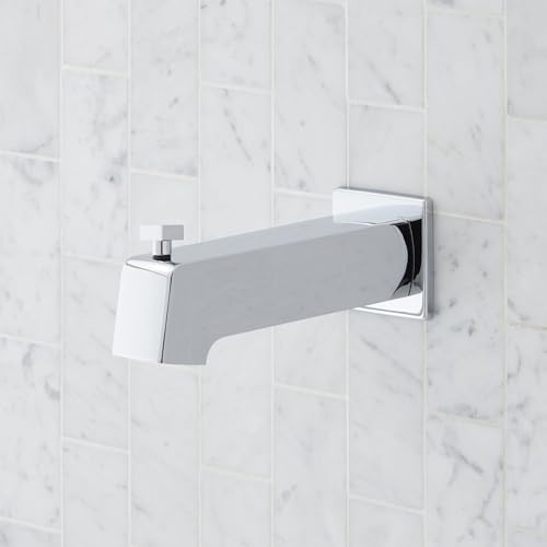 Signature Hardware 953988 FundamentALL 7-5/16" Diverter Tub Spout with Square Flange - Chrome