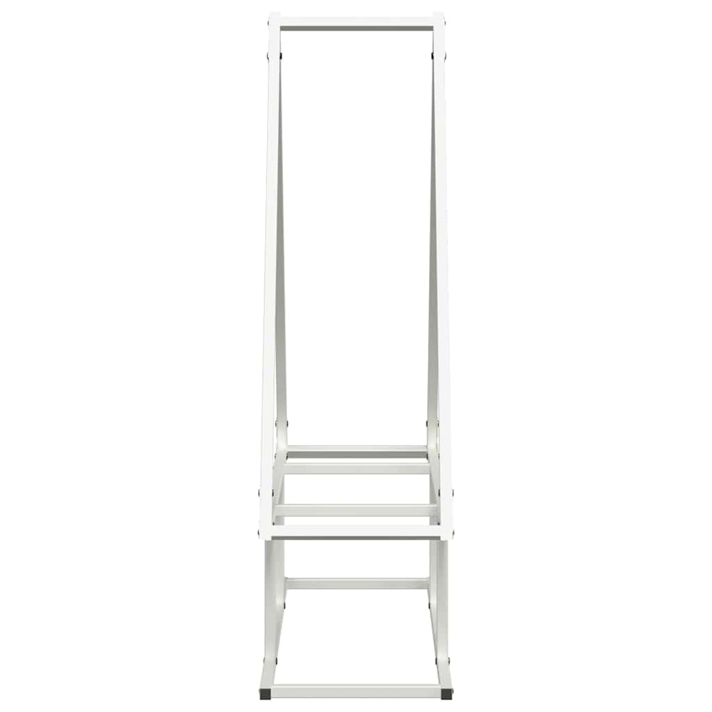 Estantería para leña blanca de acero laminado en frío, 80 x 25 x 90 cm, para leña, leña, estante de madera, soporte para leña e interior con almacenamiento ordenado y seco