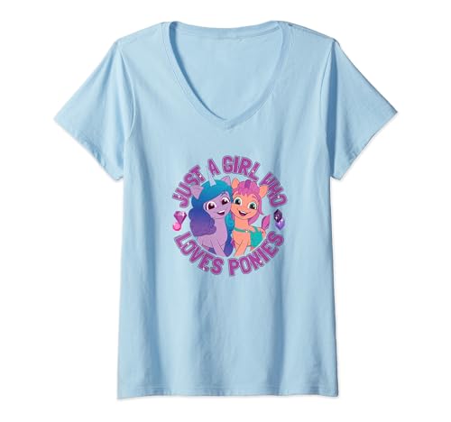T-shirt col V Mon Petit Poney pour fille passionnée de chevaux