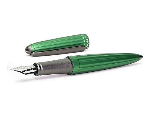 Diplomat fountain pen Aero green, exclusive ink pen with stainless steel nib and converter