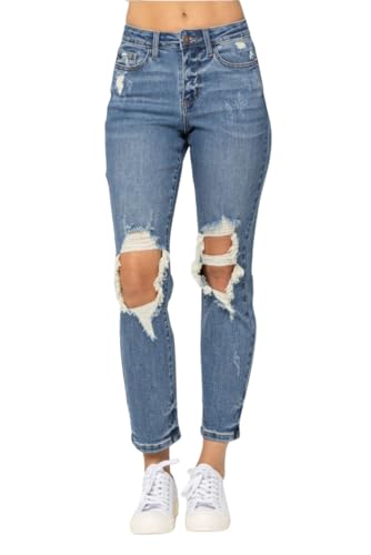 Judy Blue High Rise Distressed Boyfriend Jeans