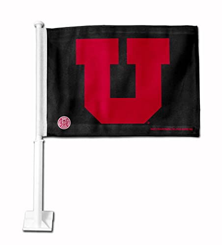 Rico Industries NCAA Utah Utes BLACK Double Sided Car Flag 16 x 19.5-