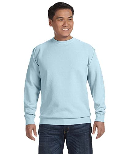 Comfort Colors Mens Crewneck Sweatshirt, Glacier Blue, Small US