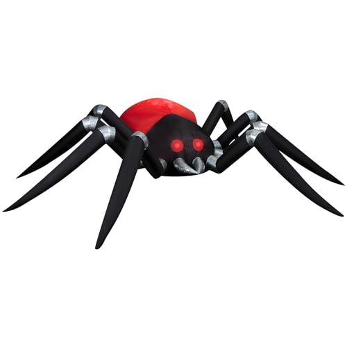 Gemmy 14.5 Foot Black and Red Spider Fire and Ice Projection Light Up Halloween Inflatable Lawn Decoration