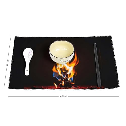 Sets de table en forme de flamme de haute qualité durable rouge vif - 3