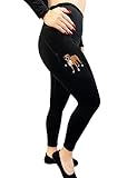 E&S Pets Boxer High Rise Yoga Leggings for Pet Lovers -25" Lightweight Ultra Soft Yoga Pants for Women with Side Pockets (Small, Boxer)