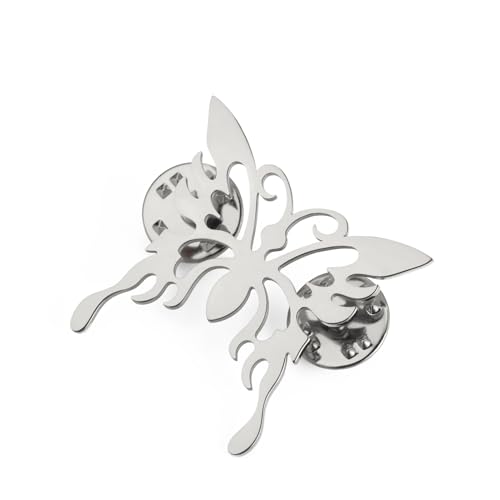 Dreamtimes Silver Butterfly Brooch Pin Lapel Stainless Steel Safety Pin Cute Butterfly Shape Corsages Decoration Dreamtimes Silver Butterfly Brooch Pin Lapel Stainless Steel Safety Pin Cute Butterfly Shape Corsages Decoration