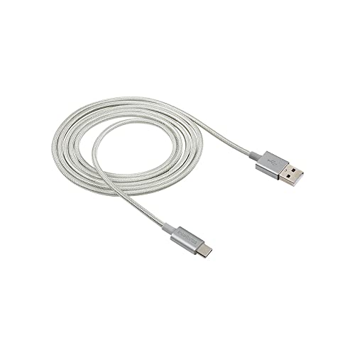 Cabo USB-C em nylon 1,5 m EUAC 15NB Branco Intelbras