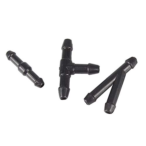 BingSnow Windshield Washer Nozzle Hose Kit, Universal 3 Meters Washer Fluid Hose with 3 Pcs Hose Connectors Suitable for Most Windshield Washer Nozzle Installation