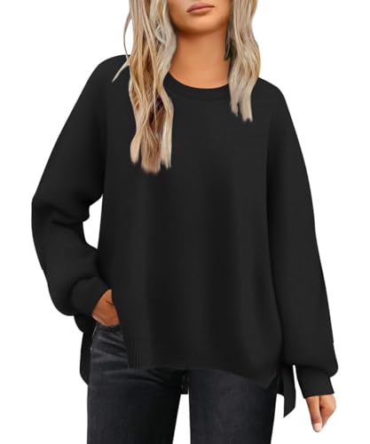 Image of TIYOMI Plus Size Sweaters for Women Oversized Pullover Crewneck Sweater Knit Side Split Casual Sweaters Fall Winter XL-5XL