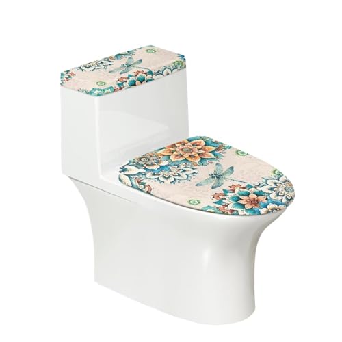 Wiryuouvt Dragonfly Toilet Seat Lid Cover Mandala Toilet Cover Seat Round Toilet Seat Cover Elongated Toilet Lid Covers Elongated Toilet Seat Cover Fits Most Toilet Covers