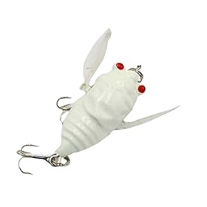 East Majik 2 PCS Blanc Artificiel Silkworm Hommes leurres de pêche/Crochets