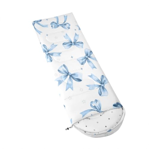 Bolsa de Dormir Erosebridal Azul y Blanco Rectangular para Niños 90x31 Pulgadas, Ligera y Resistente al Agua para Camping y Senderismo miniatura 4