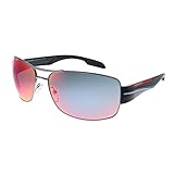 Prada Linea Rossa PS 53NS 5AV08F Matte Gunmetal Metal Rectangle Sunglasses Demo