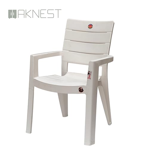 Image of Cello Jordan Polypropylene Plastic Arm Chair | Modern Multipurpose Seating for Home, Office, Garden & Balcony | Ergonomic Indoor & Outdoor Furniture | White | Set of 4 Piece