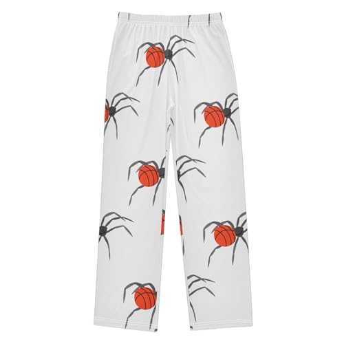 Black Spider Boys Pants Boys Athletic Pants Long Pant for Boywith Pockets Wide-Leg Size 6-14Y