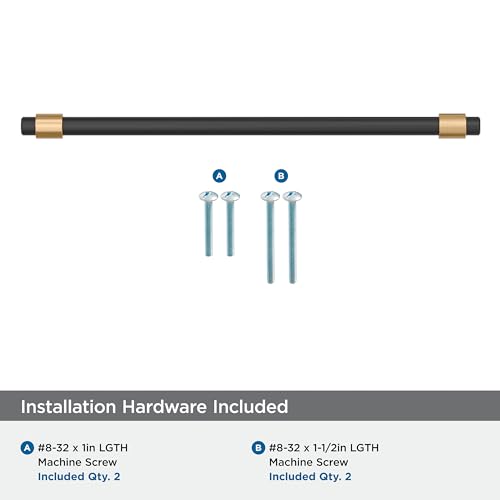 Amerock Mergence 10-1/16 inch (256mm) Center-to-Center Matte Black/Champagne Bronze Cabinet Pull, BP36981FBCZ by Amerock - Image 5
