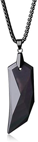 COAI Wolf Tooth Obsidian Healing Crystal Necklace