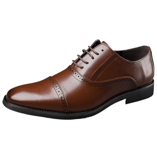 Mens Brogue Dress Shoes Business Casual Gentleman Leather Embossed Large Size Spring British Style Single Footwear Lace up