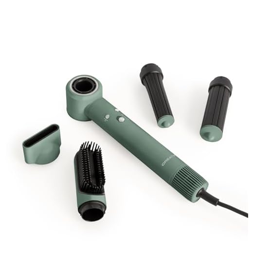 CREATE/ION STYLER PRO/Cepillo de aire secador y moldeador iónico 5 en 1 verde sage/Motor DC Brushless, 3 velocidades, función de aire frío, 3 niveles de temperatura, estuche de almacenaje, 1300W