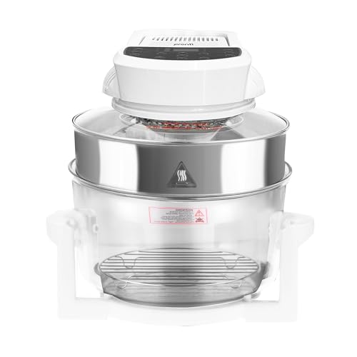 Pronti 17L Convection Oven Digital Halogen Family Turbo Black Healthy Broiler Cooker 1400W Roast Bake Grill BBQ Fry Defrost - White