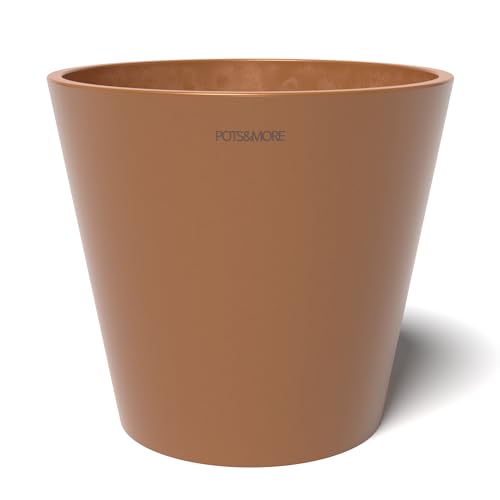 POTS&MORE Vaso per piante Conico 20 (diametro 20 cm, forma rotonda, colore terracotta, altezza 18 cm, vaso in plastica, per piante da appartamento) VP012003