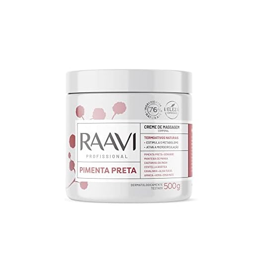 Raavi Creme De Massagem De Pimenta Preta Termoativo 500G