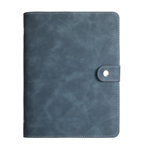 KDGJDHFUNVXCBシステム手帳A5サイズのバインダー(カバー付き)、日記帳、ノート、ルーズリーフ (デニムブルー)