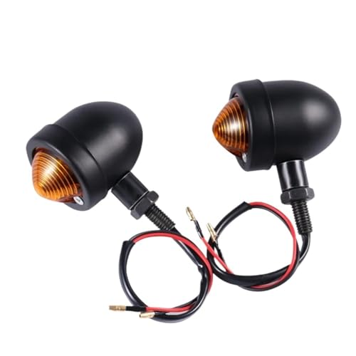 Clignotants universels pour motos choppers et scooters momt en métal noir 12V