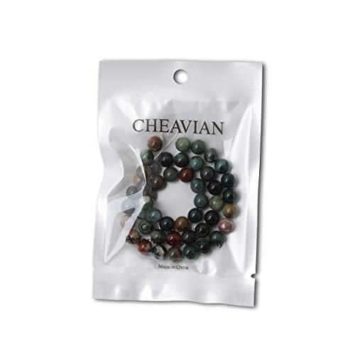 CHEAVIAN 45PCS 8mm Natural Indian Agate Gemstone Round Loose Beads for Jewelry Making DIY 1 Strand 15"