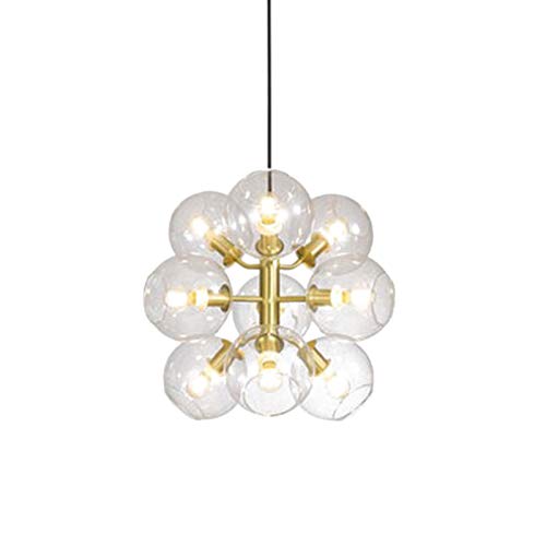 Luminaire Suspendu Bras Réglable Éclairage Salon, Lustre Doré Verre