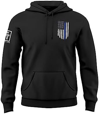 Fantastic Tees Police Support Thin Blue Line Men's Sweatshirt Hoodie (Black, M)