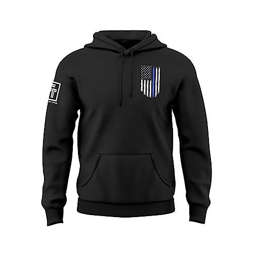 Fantastic Tees Police Support Thin Blue Line Men's Sweatshirt Hoodie (Black, M) #TOP2