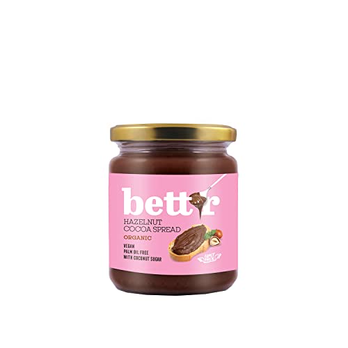Bett’r Haselnuss Kakao Creme-Bio, Vegan und Organisch. Palmölfrei-12 x 250 g