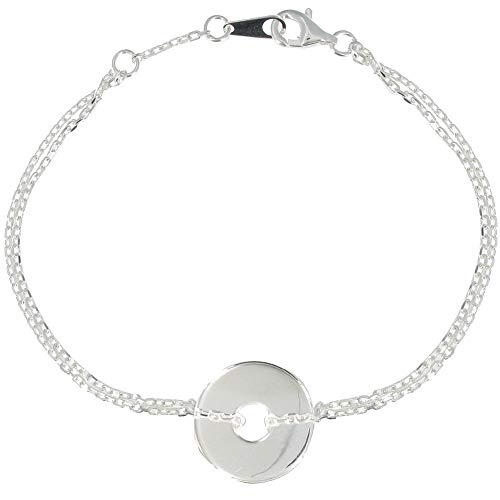 Bracelet jeton en argent 925 Les Poulettes Bijoux le cadeau d'anniversaire idéal pour elle
