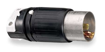 50A Twist-Lock Plug 3P 4W 600VAC/250VDC BK/WT