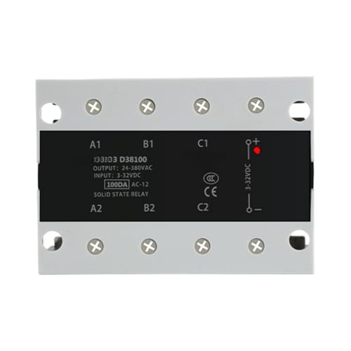 Relais à semi-conducteurs triphasé AC100DA 40A 3P avec radiateur et couvercle flip AC 380V