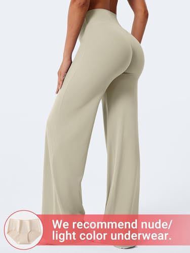 Image of YEOREO Ease Workout Leggings Womens Straight Leggings Eddiy Gym Yoga Pants | 29 inch /31.5 inch /33 inch /35 inch,No Front Seam,High Waist,Buttery,Booty Lifting,Wide Leg