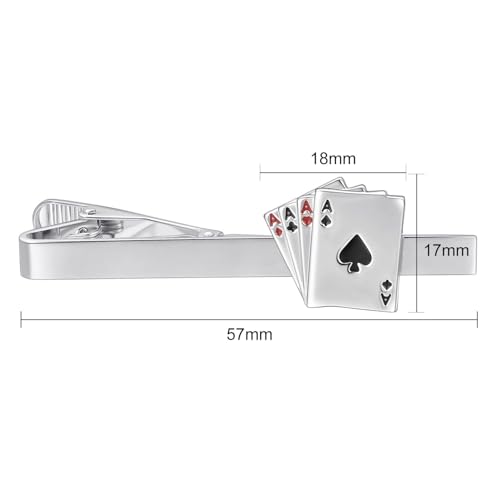 Fun Tie Clips for Men Unique Silver Black Gold Cute Poker Pearl Rose Airplane Tie Bar Clip Party Wedding Holiday Novelty Jewelry with Box2