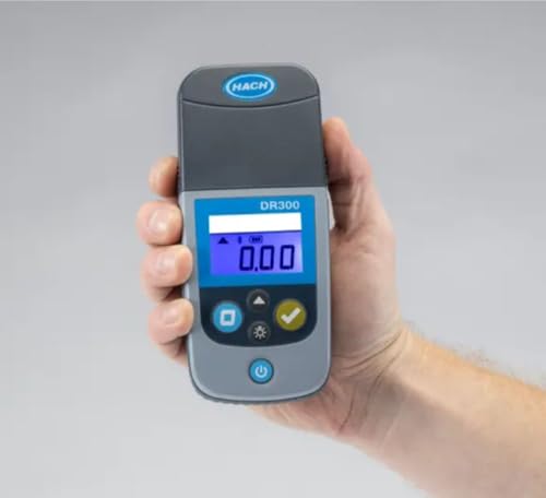 Hach DR300 Pocket Colorimeter, Chlorine, Free + Total, LR/HR, Waterproof, Portable, for Reliable Water Quality Testing, Easy-to-Use Interface, Large Backlit Display, with Carry Case, LPV445.97.00110