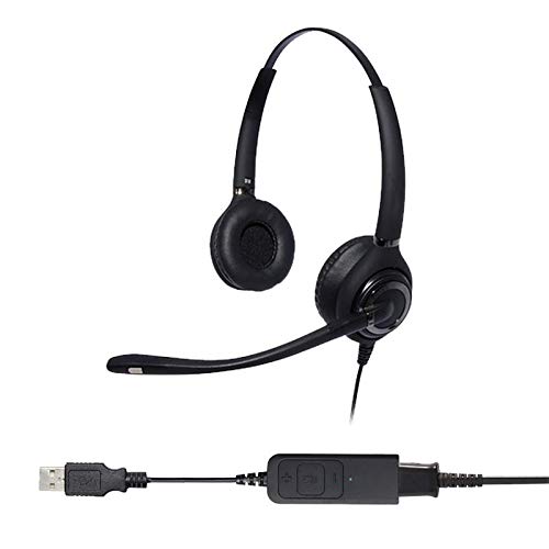 Project Telecom Advanced Binaural Noise Cancelling USB Headset | Compatible with Inter-Tel PC Operators Computer Console