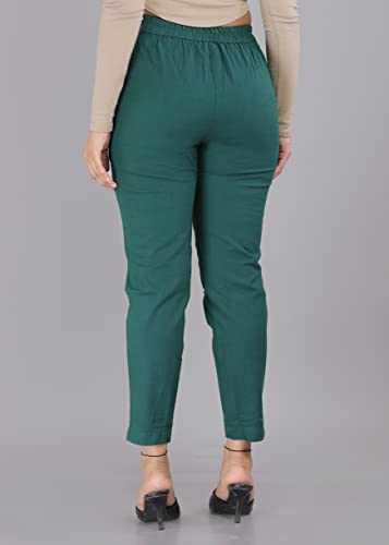 Image of Women Slub Cotton (Pack of 2) Solid Pant Colour